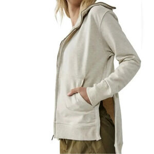 Free Poeple Movement sz L Baseline Zip Up Jacket Oatmilk zip front sweatshirt